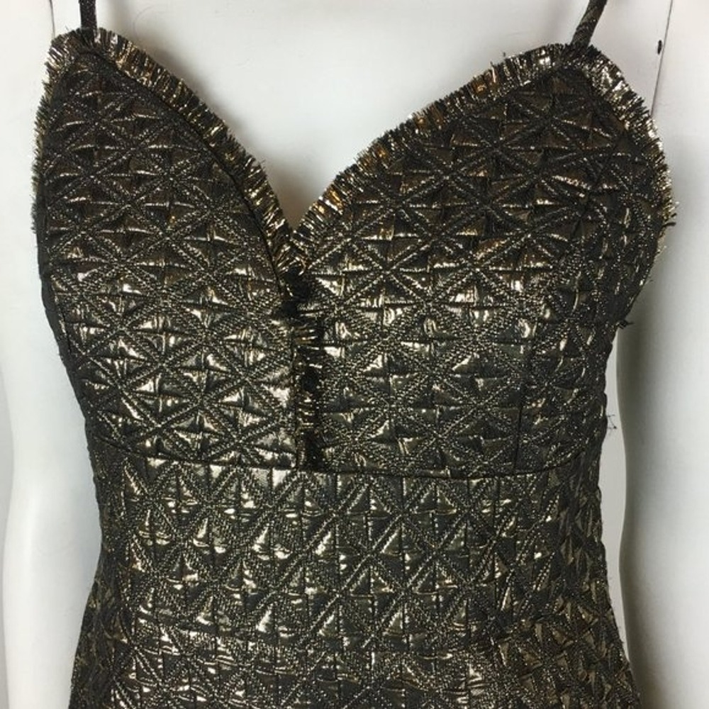 Romeo + Juliet Couture Metallic‎ Sparkly Gold Dress Medium New - Picture 4 of 8